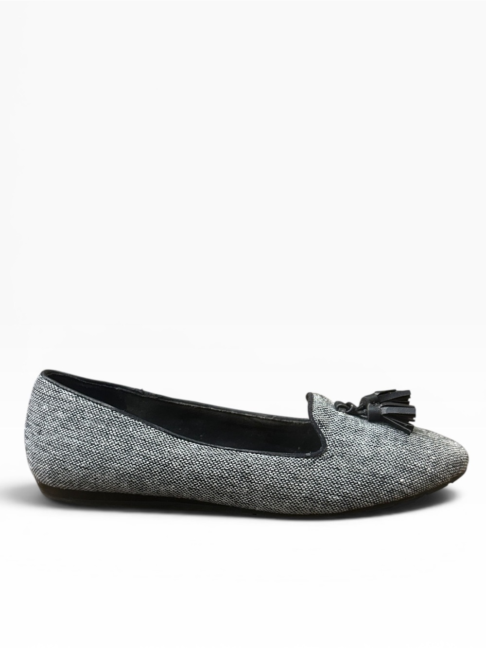 Coach and Four Black and Gray Tweed Tassel Loafers Size 7 - Picture 7 of 9